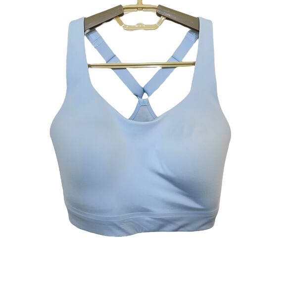Athleta Advance Sports Bra In Light Blue High Impact Athletic Nylon Size 34DD - Picture 1 of 5